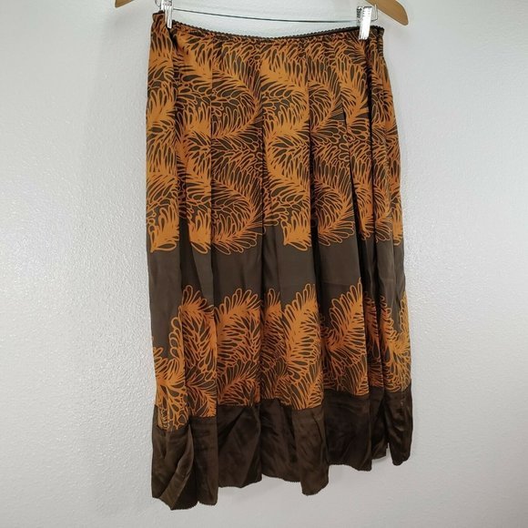 J Jill Womens Skirt Brown Copper Orange Elastic Wa - Picture 8 of 9